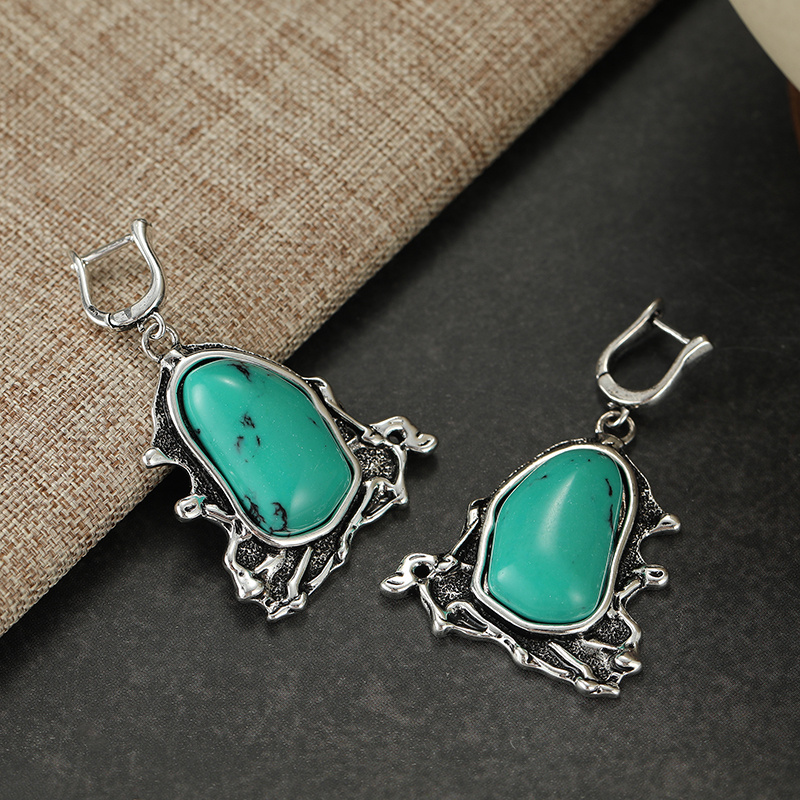 Women's Vintage Irregular Pendant Earrings, Bohemian Style